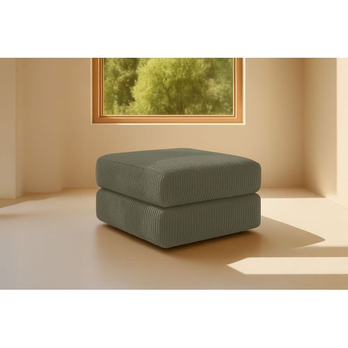 Pouf Modulable Et Convertible - Velours Côtelé - Vert