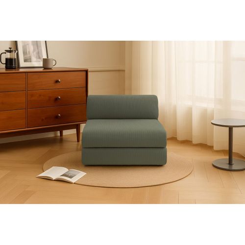 Fauteuil Modulable Et Convertible - Velours Côtelé - Vert