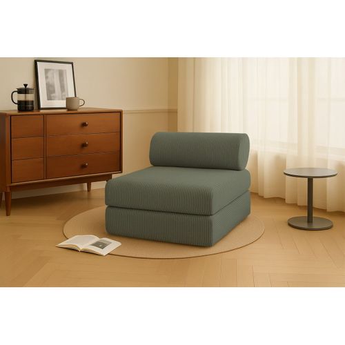 Fauteuil Modulable Et Convertible - Velours Côtelé - Vert