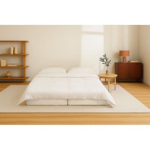 Méridienne Modulable Et Convertible - Velours Côtelé - Beige