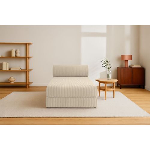 Méridienne Modulable Et Convertible - Velours Côtelé - Beige