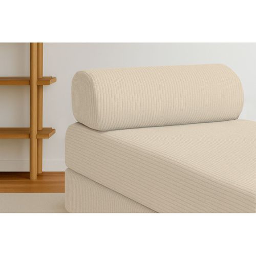 Méridienne Modulable Et Convertible - Velours Côtelé - Beige