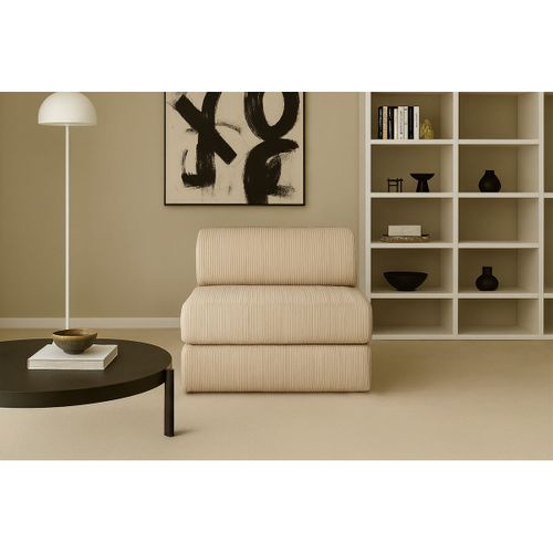 Fauteuil Modulable Et Convertible - Velours Côtelé - Beige