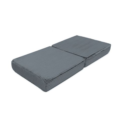 Canapé D'angle Convertible 4 Places - Velours Côtelé XL - Gris