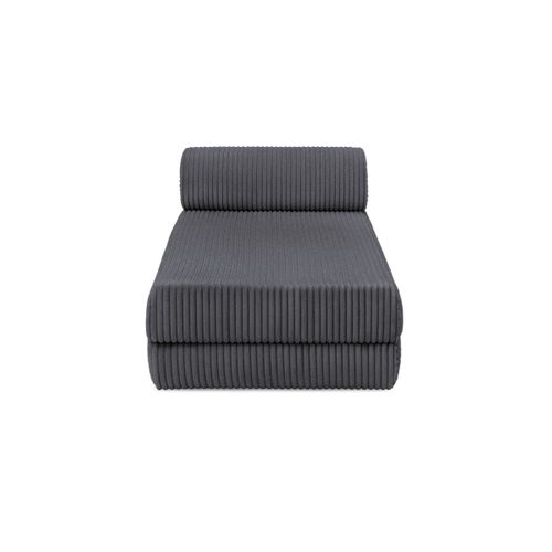 Canapé D'angle Convertible 6,5 Places - Velours Côtelé XL - Gris