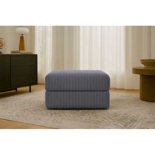 Pouf Modulable Et Convertible - Velours Côtelé XL - Gris