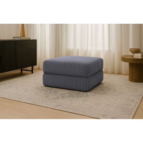 Pouf Modulable Et Convertible - Velours Côtelé XL - Gris