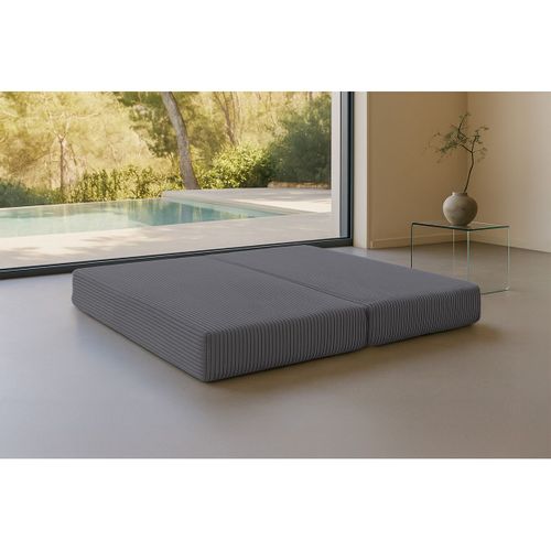 Méridienne Modulable Et Convertible - Velours Côtelé XL - Gris