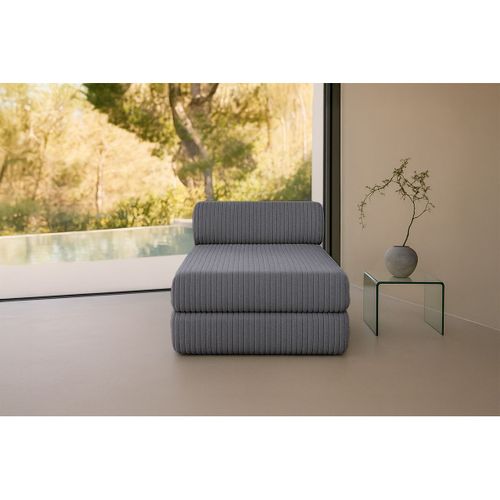 Méridienne Modulable Et Convertible - Velours Côtelé XL - Gris