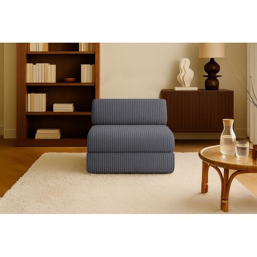 Fauteuil Modulable Et Convertible - Velours Côtelé XL - Gris