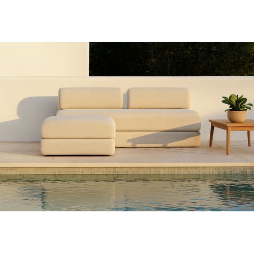 Canapé D'angle Convertible 4 Places - Tissu Imperméable - Gris