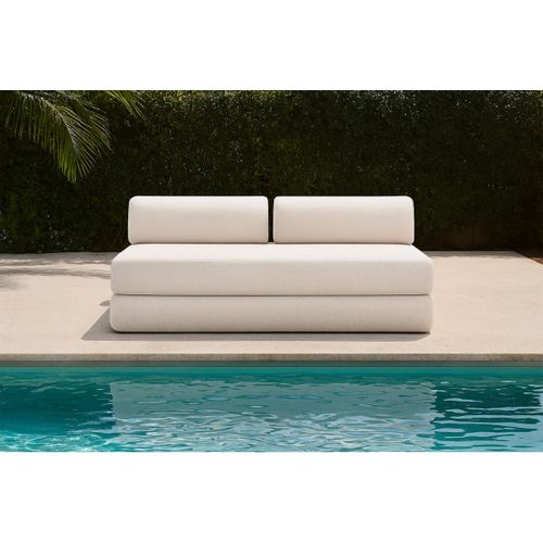 Canapé Droit Convertible 3,5 Places - Tissu Imperméable - Gris