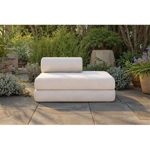 Canapé Droit Modulable Et Convertible 2 Places - Tissu Imperméable - Gris