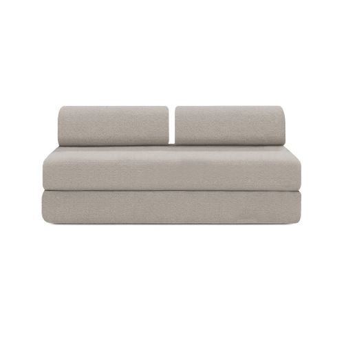 Canapé Droit Convertible 4 Places - Tissu Imperméable - Beige Clair