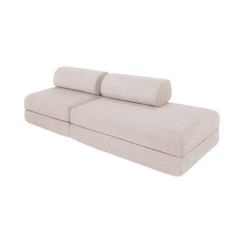 Canapé Droit Convertible 3 Places - Tissu Imperméable - Gris