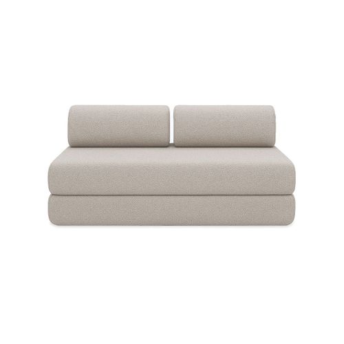 Canapé Droit Convertible 3,5 Places - Tissu Imperméable - Beige Clair