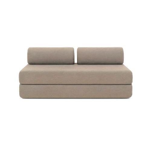 Canapé D'angle Convertible 6 Places - Tissu Lisse - Taupe