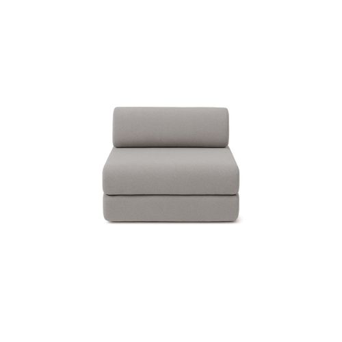 Canapé D'angle Convertible 6 Places - Tissu Lisse - Gris Clair