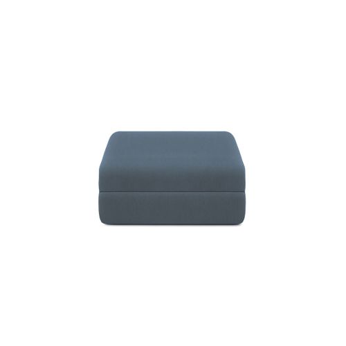 Canapé D'angle Convertible 6 Places - Tissu Lisse - Bleu