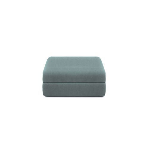 Canapé D'angle Convertible 6 Places - Tissu Lisse - Bleu Vert