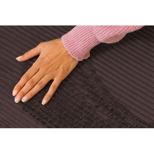 Canapé D'angle Convertible 6 Places - Velours Côtelé - Marron