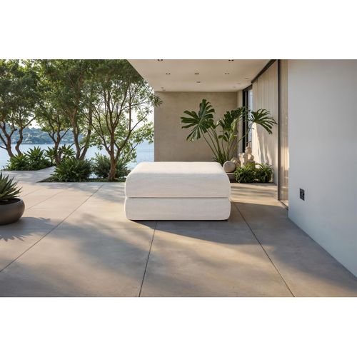 Pouf Modulable Et Convertible - Tissu Imperméable - Gris