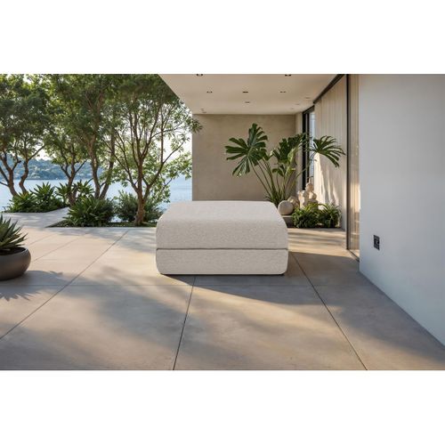 Pouf De Jardin Convertible Et Modulable - Tissu Imperméable - Beige Clair