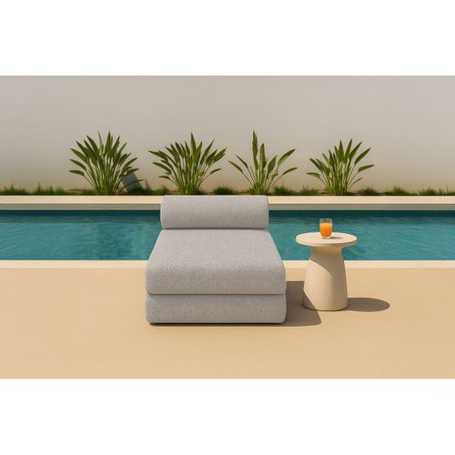 Méridienne Modulable Et Convertible - Tissu Imperméable - Beige Clair