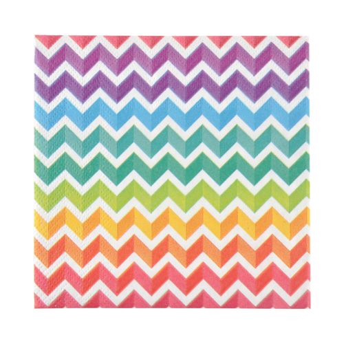 Lot De 20 Serviettes Papier Arc En Ciel 25 Cm