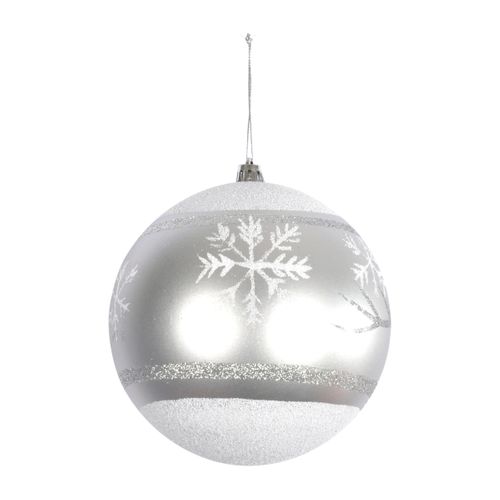 Boule De Noel Argent Flocon