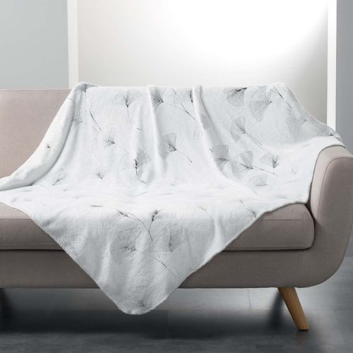 Plaid 125x150 cm Bloomy Blanc