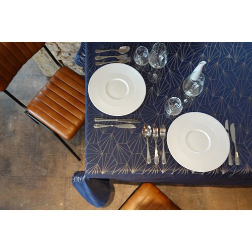 Nappe 145x300 cm Facette Bleu