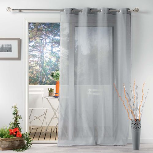 Rideau Voile Effet Lin 140x240cm Zazy Gris