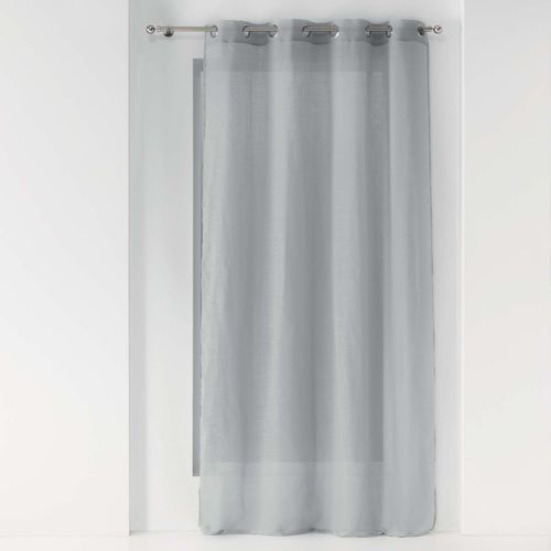 Rideau Voile Effet Lin 140x240cm Zazy Gris