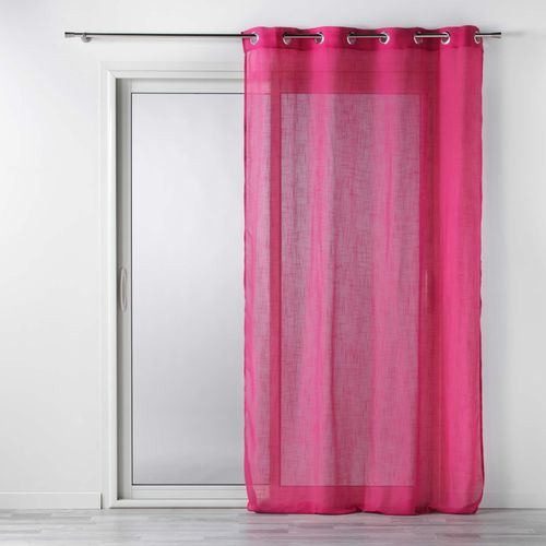 Rideau Voile Effet Lin 140x280cm Zazy Fuchsia