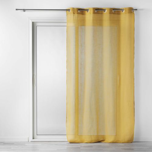 Rideau Voile Effet Lin 140x280 cm Zazy Jaune