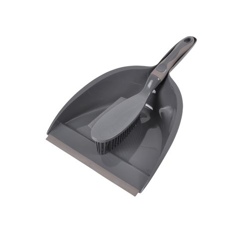 Pelle Et Balayette Bicolore Anthracite Taupe