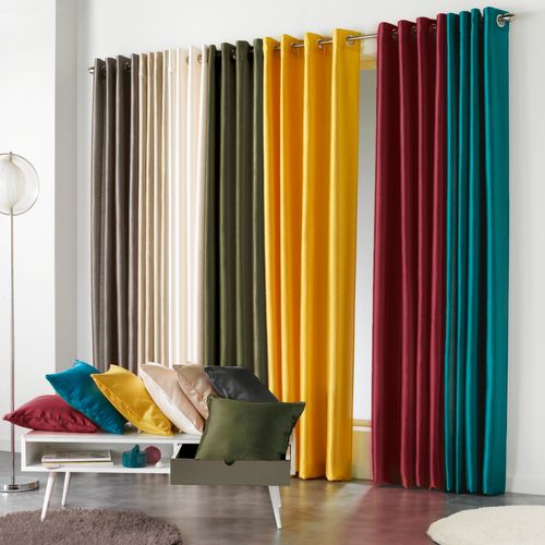 Housse De Coussin Polyester Shantung Uni Shana Kaki 40 X 40 Cm