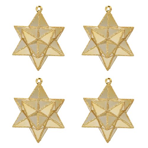 Set De 4 Etoiles De Noel Dore