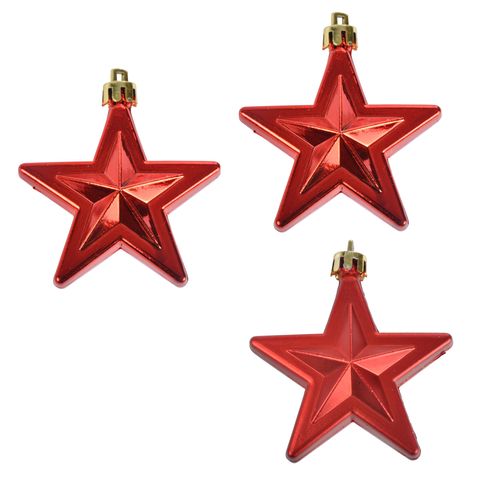 Set De 3 Suspensions Etoiles Rouge