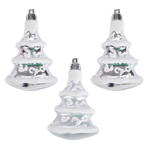 Set De 3 Suspensions Sapins Argent