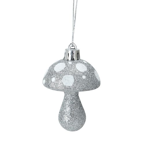 Set De 4 Suspensions Champignon De Noel Argent