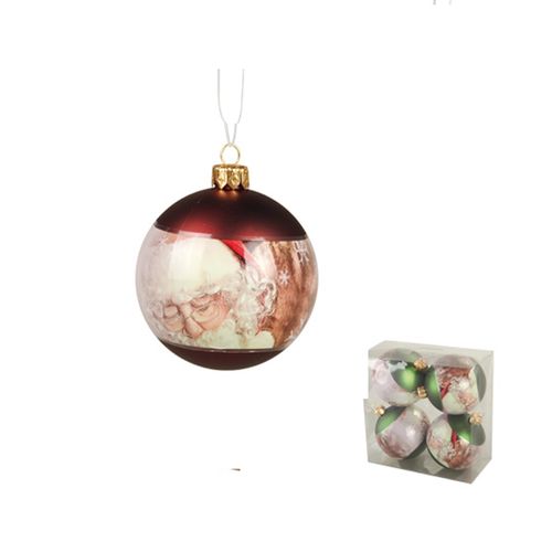 4 Boules Pere Noel Rouge