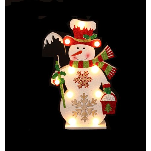 Bonhomme De Neige à LED En Bois