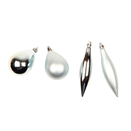 4 Boules De Sapin De Noel Olive Et Glacon Bleu Ciel