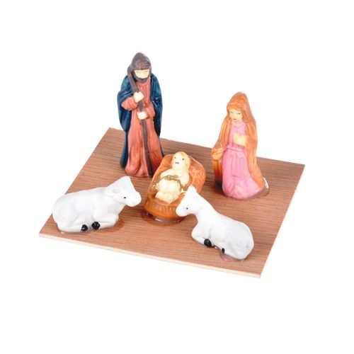 5 Santons Porcelaine Scene Native