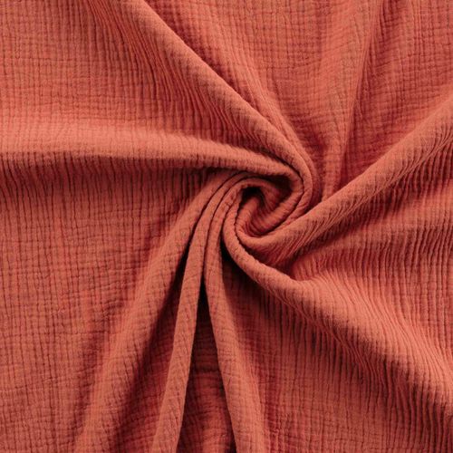 Housse De Couette + 2 Taies Double Gaze De Coton Angeliase 220x240cm Terracotta