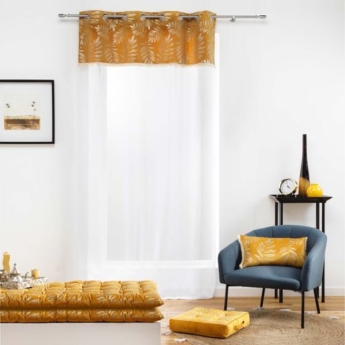 Rideau à Oeillets Voilage 140x240cm Tropical Adelore Jaune
