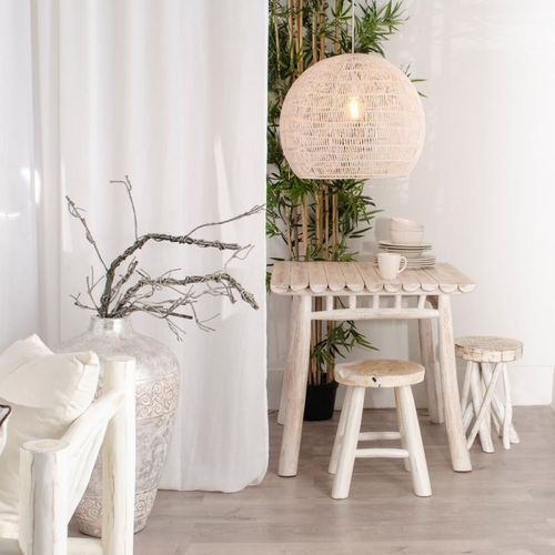 Tabouret Bois Blanc/naturel - Pyla