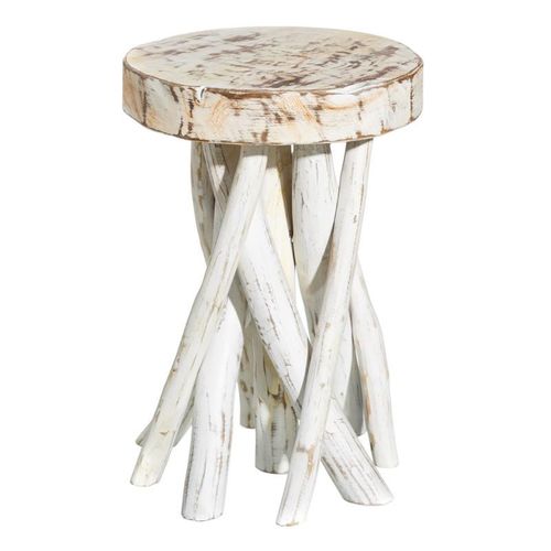 Tabouret Bois Blanc/naturel - Pyla